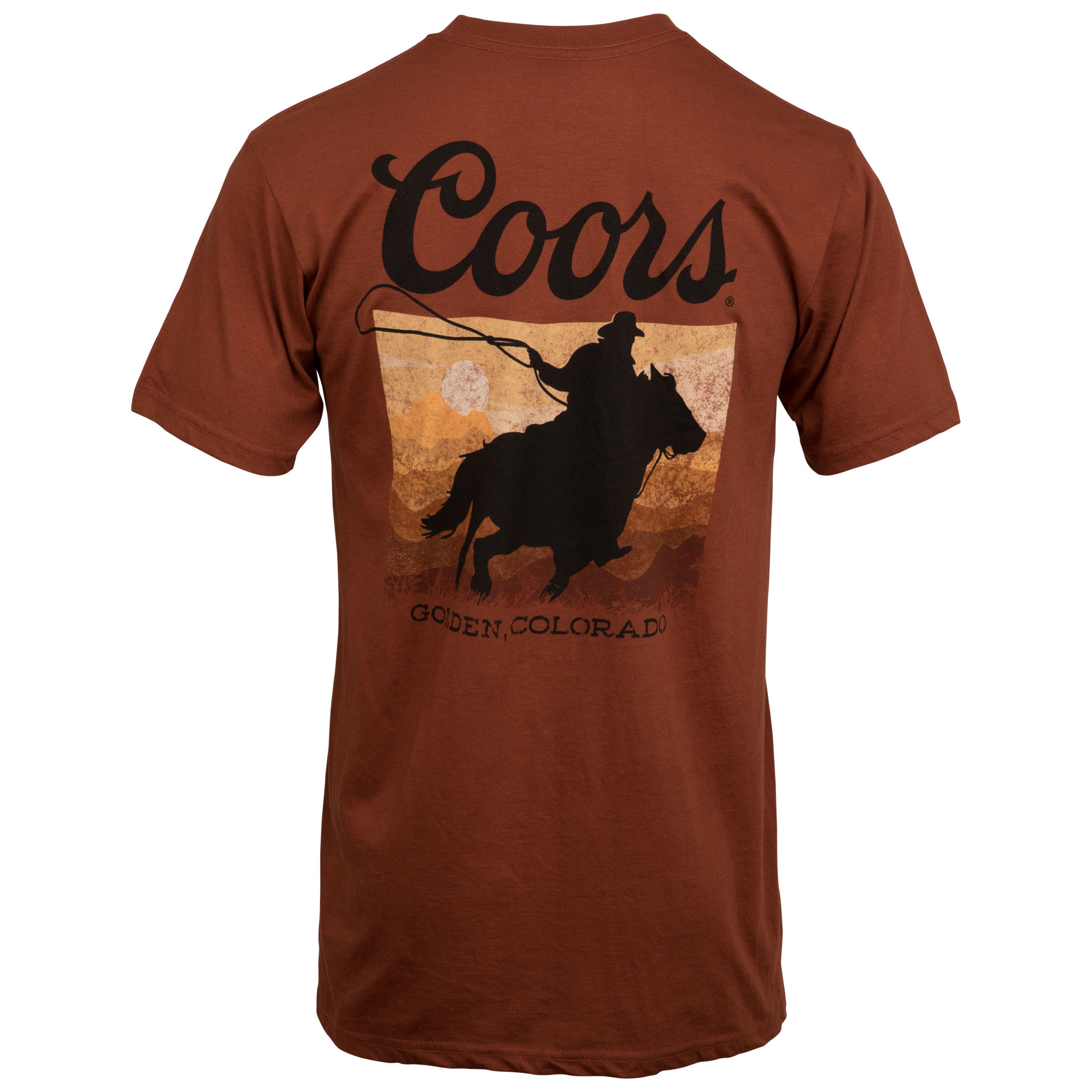 Coors Sunset Rider Front and Back Print T-Shirt